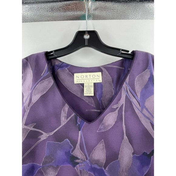 Norton McNaughton Purple Floral Sleeveless Maxi Dress Back Tie Size Large - Picture 3 of 15